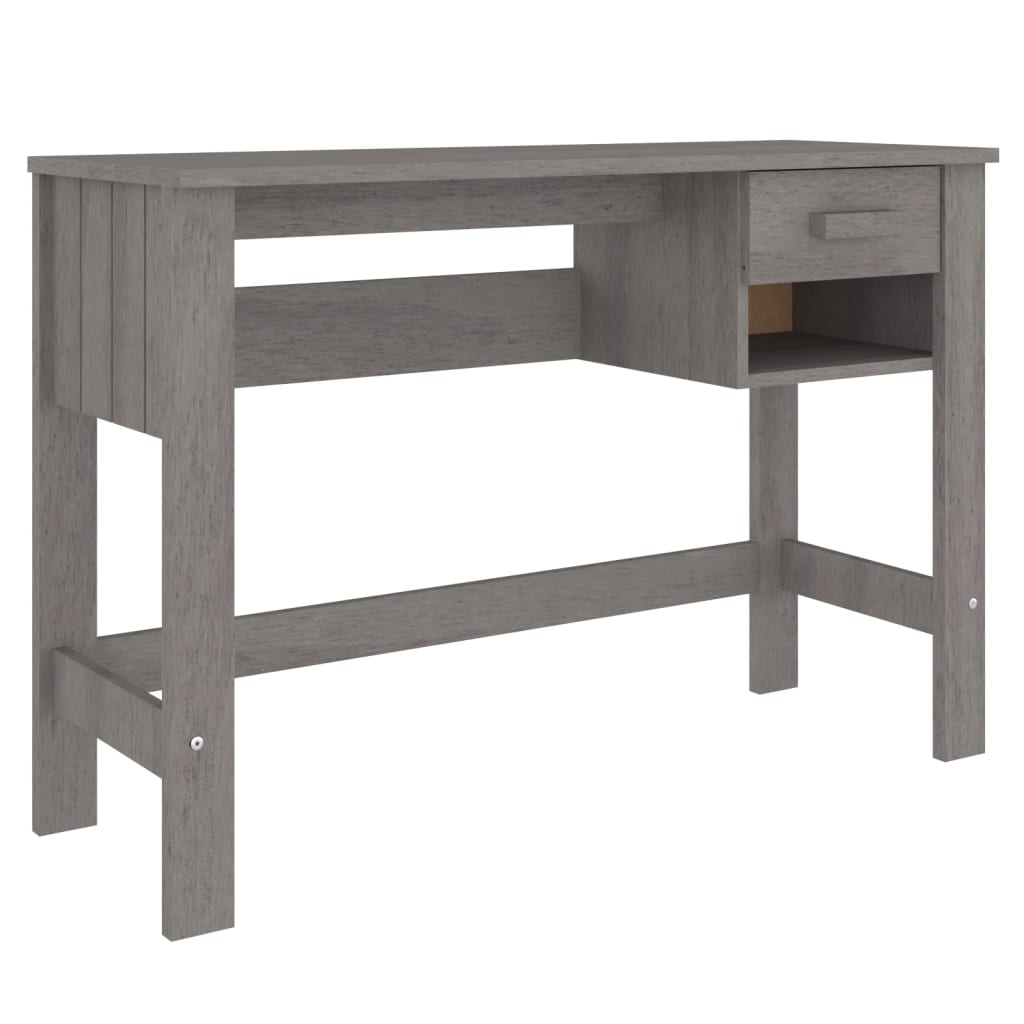 Light gray Hamar desk 110x40x75 cm Solid pine wood