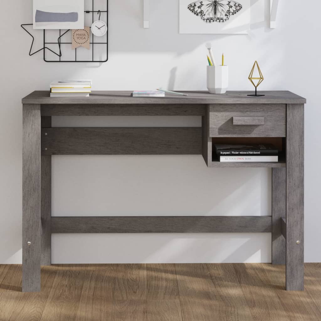 Light gray Hamar desk 110x40x75 cm Solid pine wood