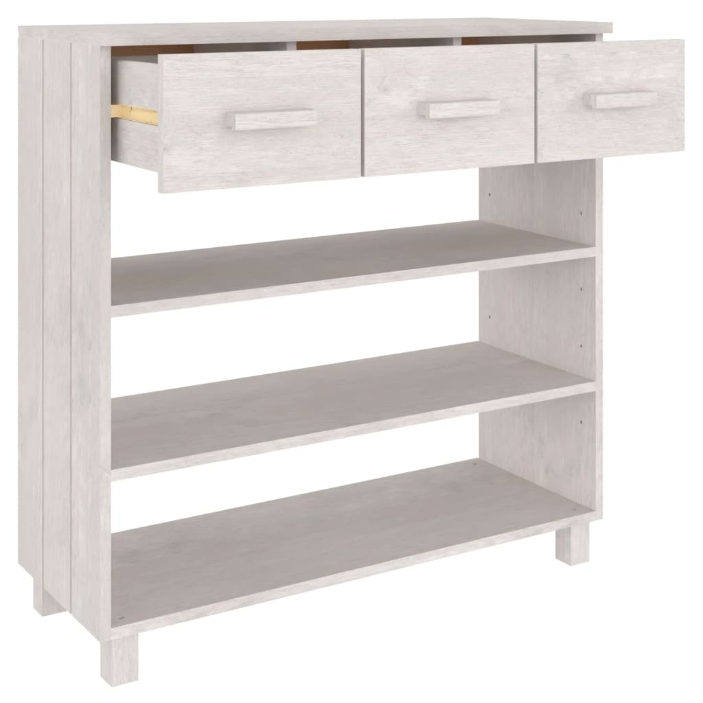 Hamar white console table 90x35x90 cm solid pine wood
