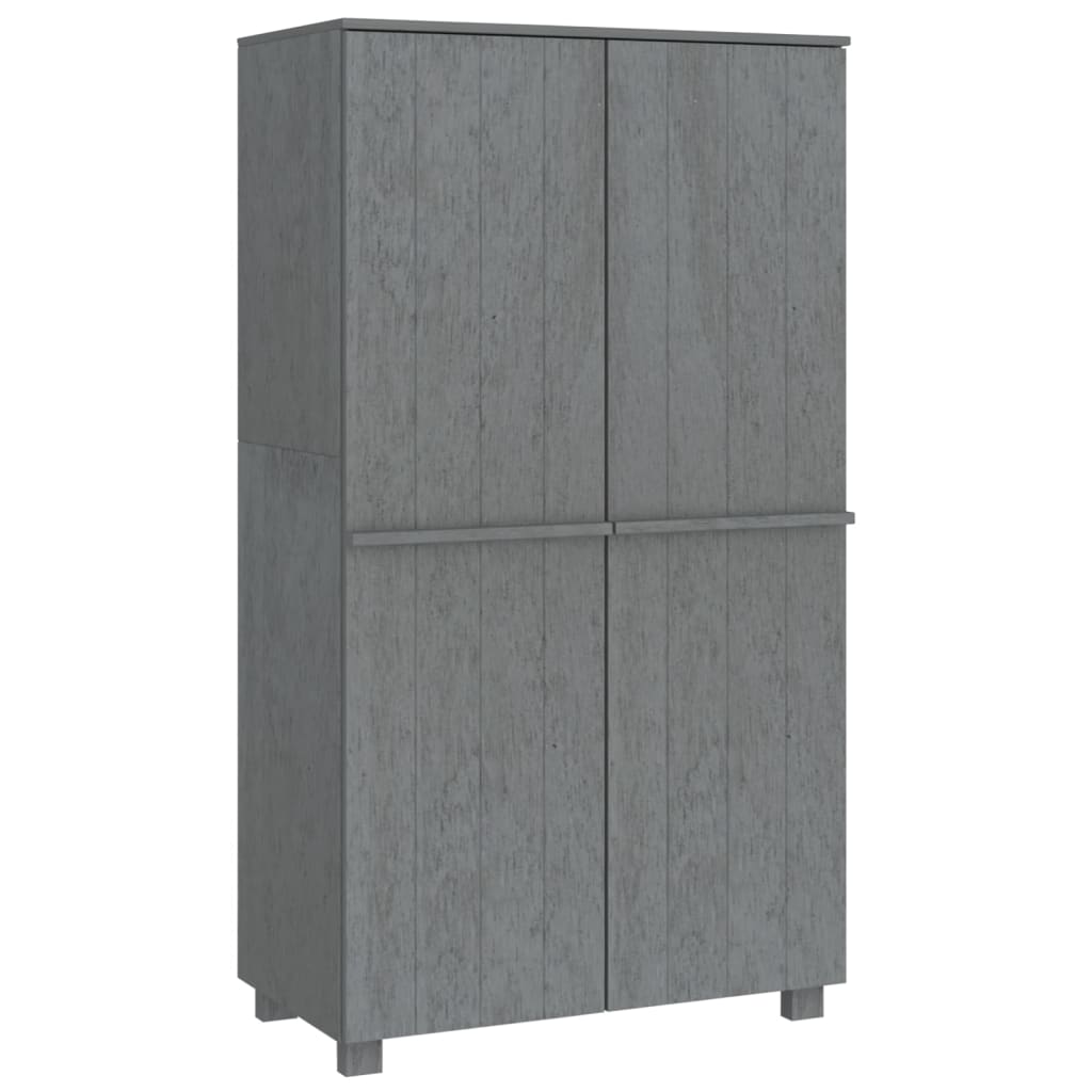 Dark gray Hamar wardrobe 89x50x180 cm Solid pine wood