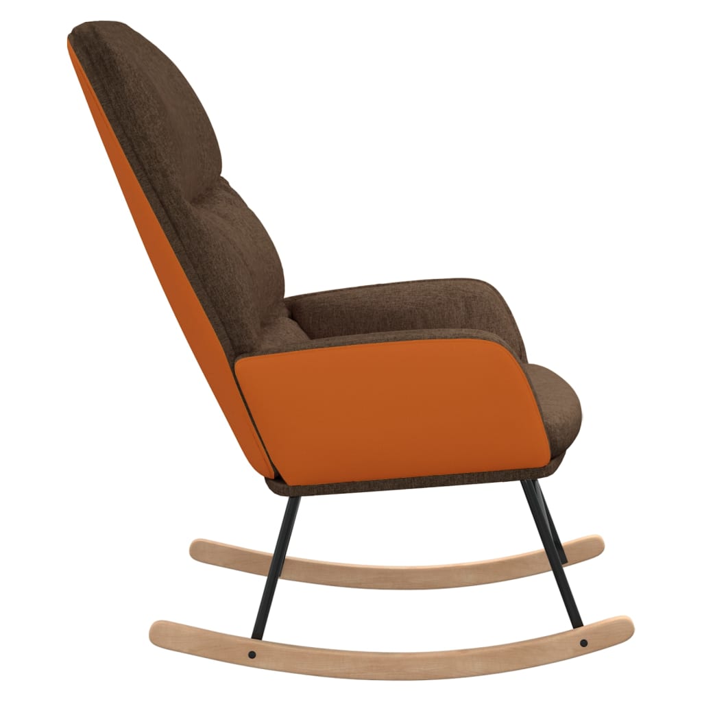 Fabric brown rocking chair