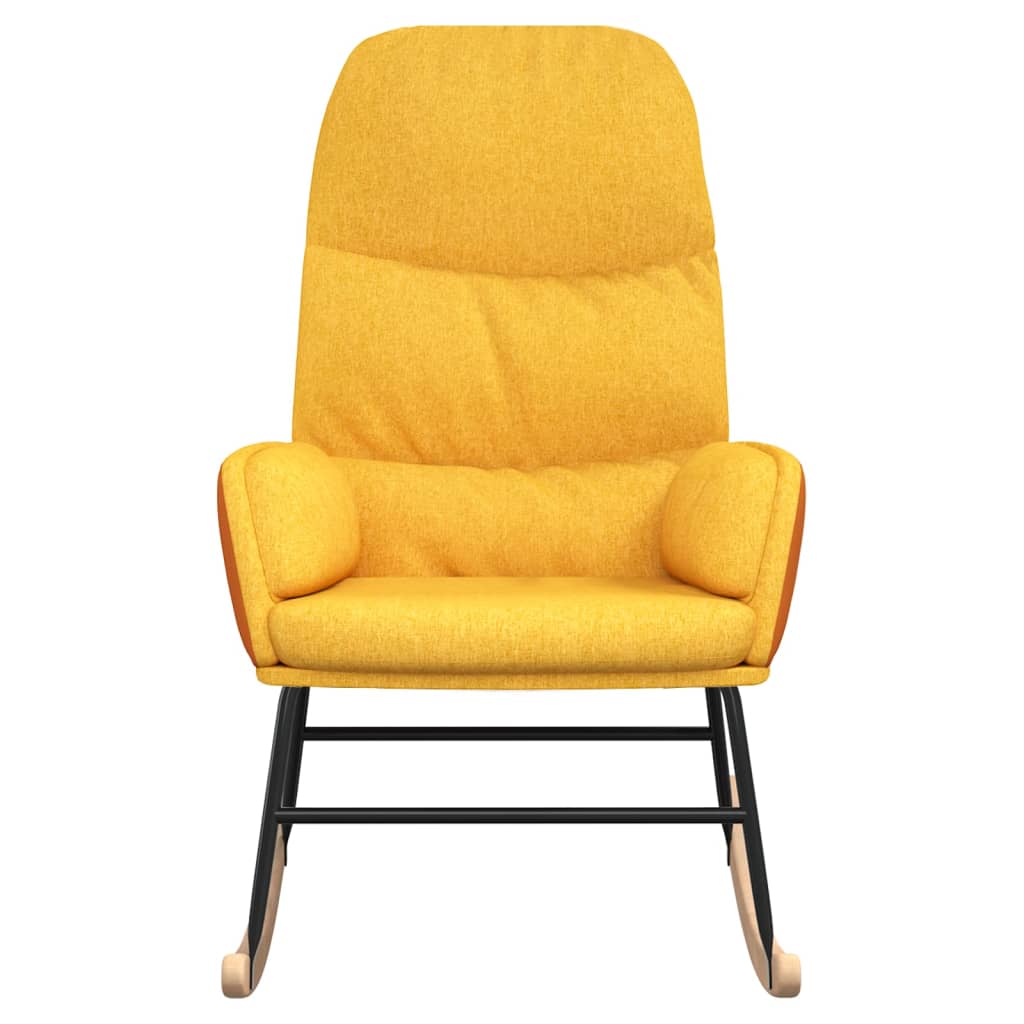Fabric mustard yellow rocking chair