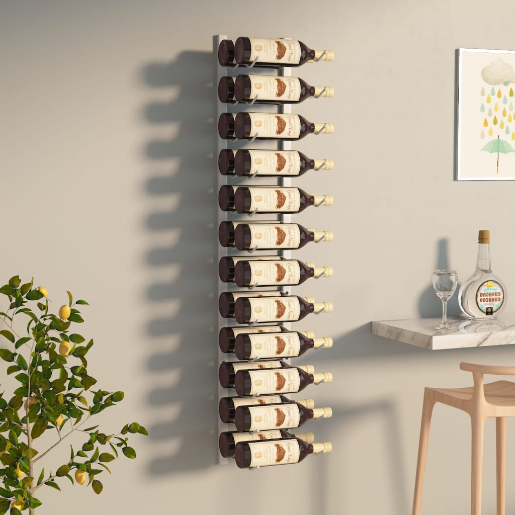 Wall wine record for 24 white iron bottles