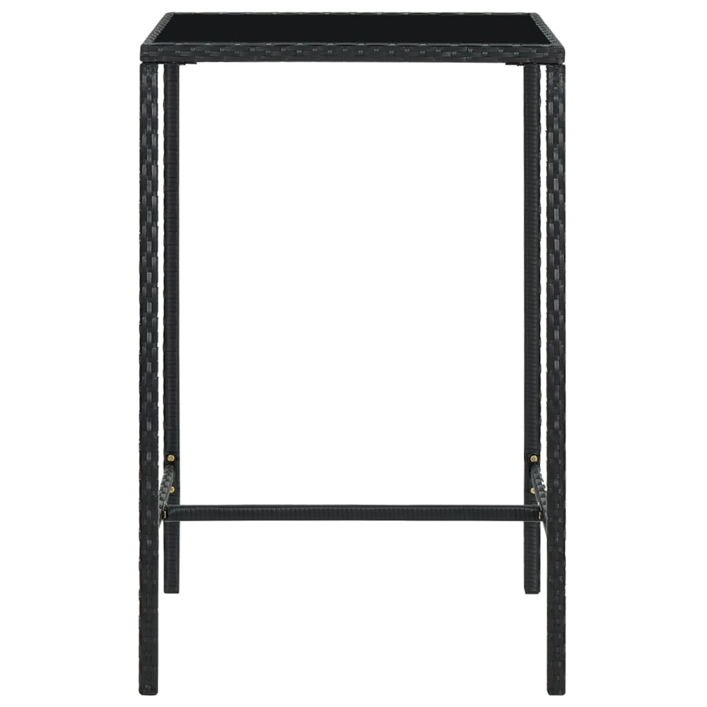 Ensemble de bar de jardin 5 pcs et coussins Résine tressée Noir