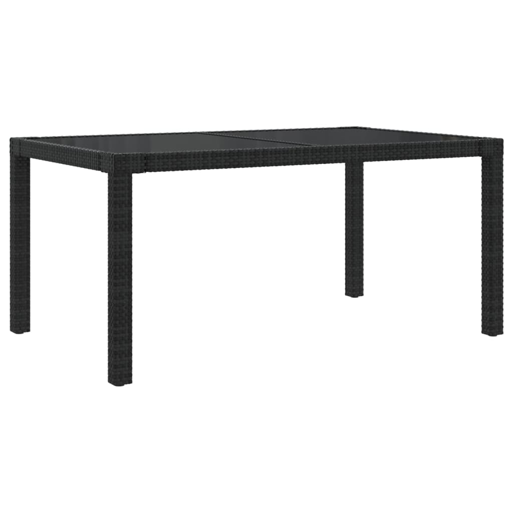 Mobilier à dîner de jardin 5pcs et coussins Résine tressée Noir