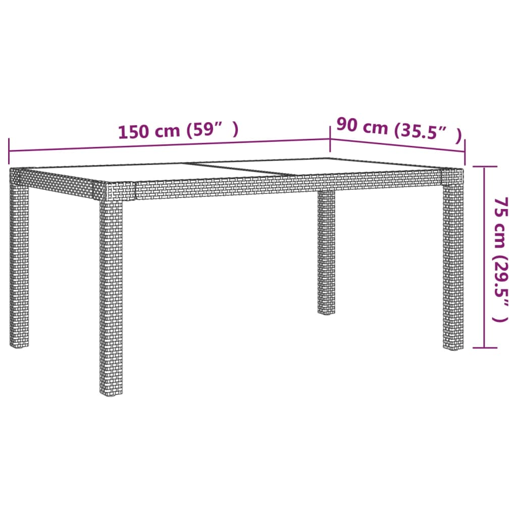 Mobilier à dîner de jardin 5pcs et coussins Résine tressée Noir