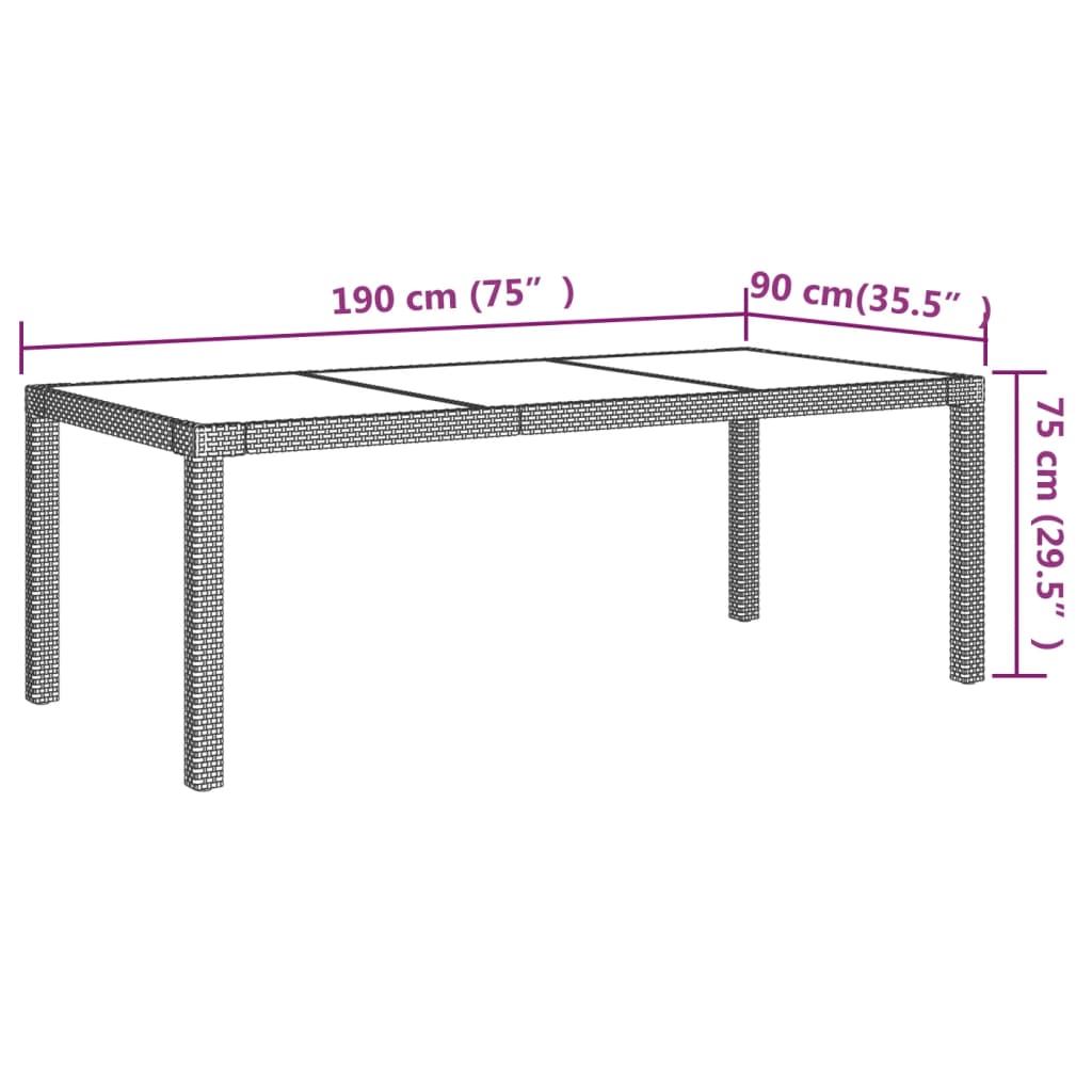 Meubles à dîner jardin 7 pcs avec coussins Résine tressée Noir