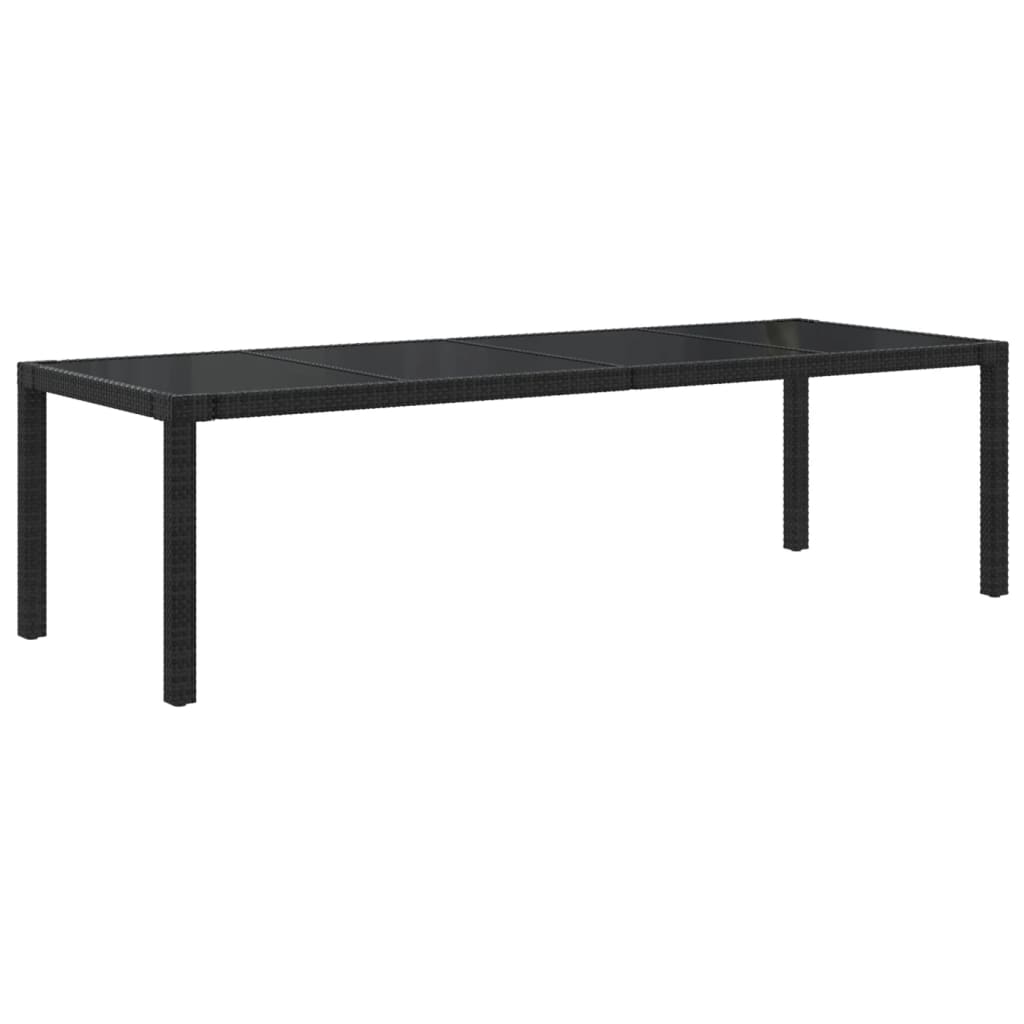 Mobilier à dîner de jardin 9pcs et coussins Résine tressée Noir