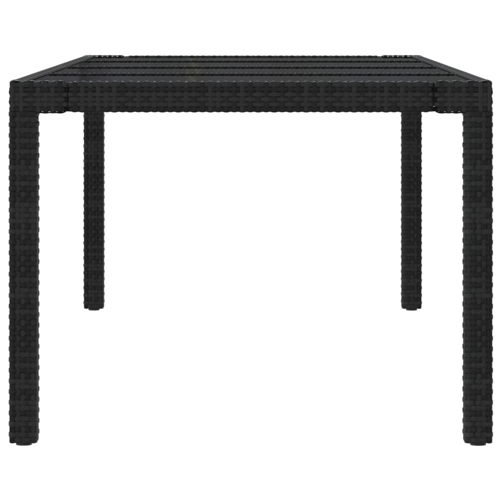 Mobilier à dîner de jardin 9pcs et coussins Résine tressée Noir