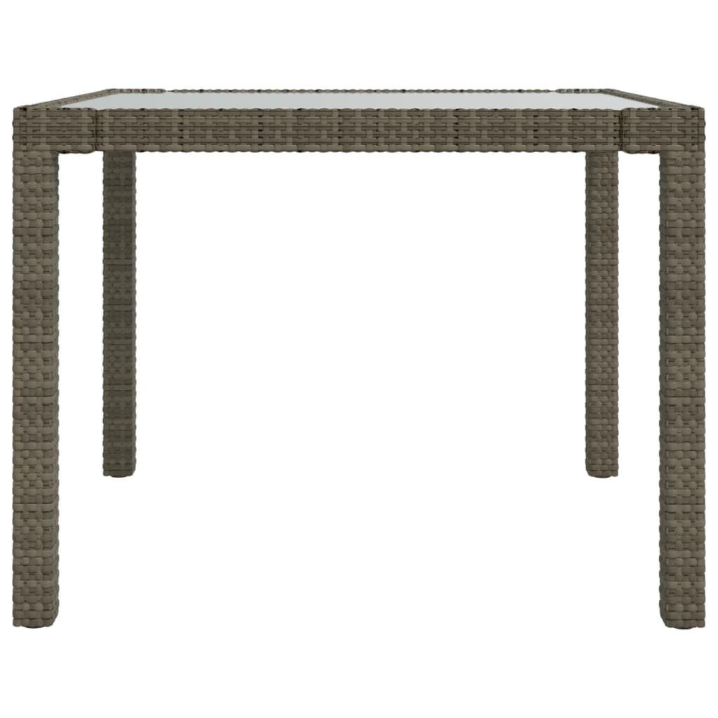 Mobilier à dîner de jardin 3pcs et coussins Résine tressée Gris