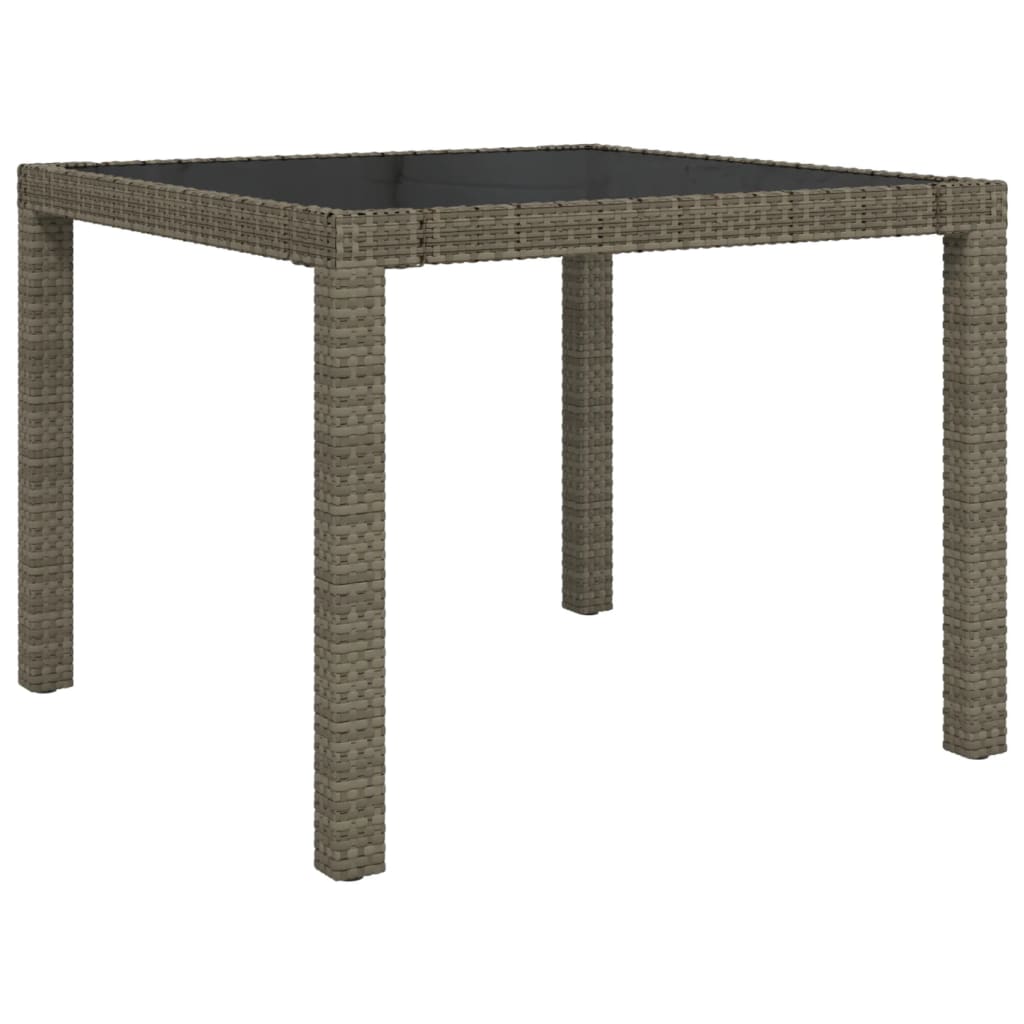 Mobilier à dîner de jardin 3pcs et coussins Résine tressée Gris