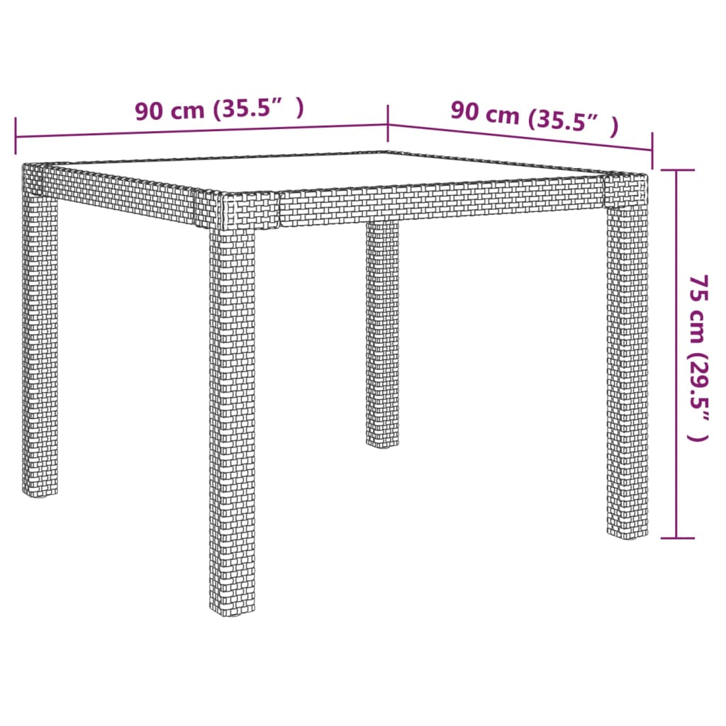 Mobilier à dîner de jardin 3pcs et coussins Résine tressée Gris