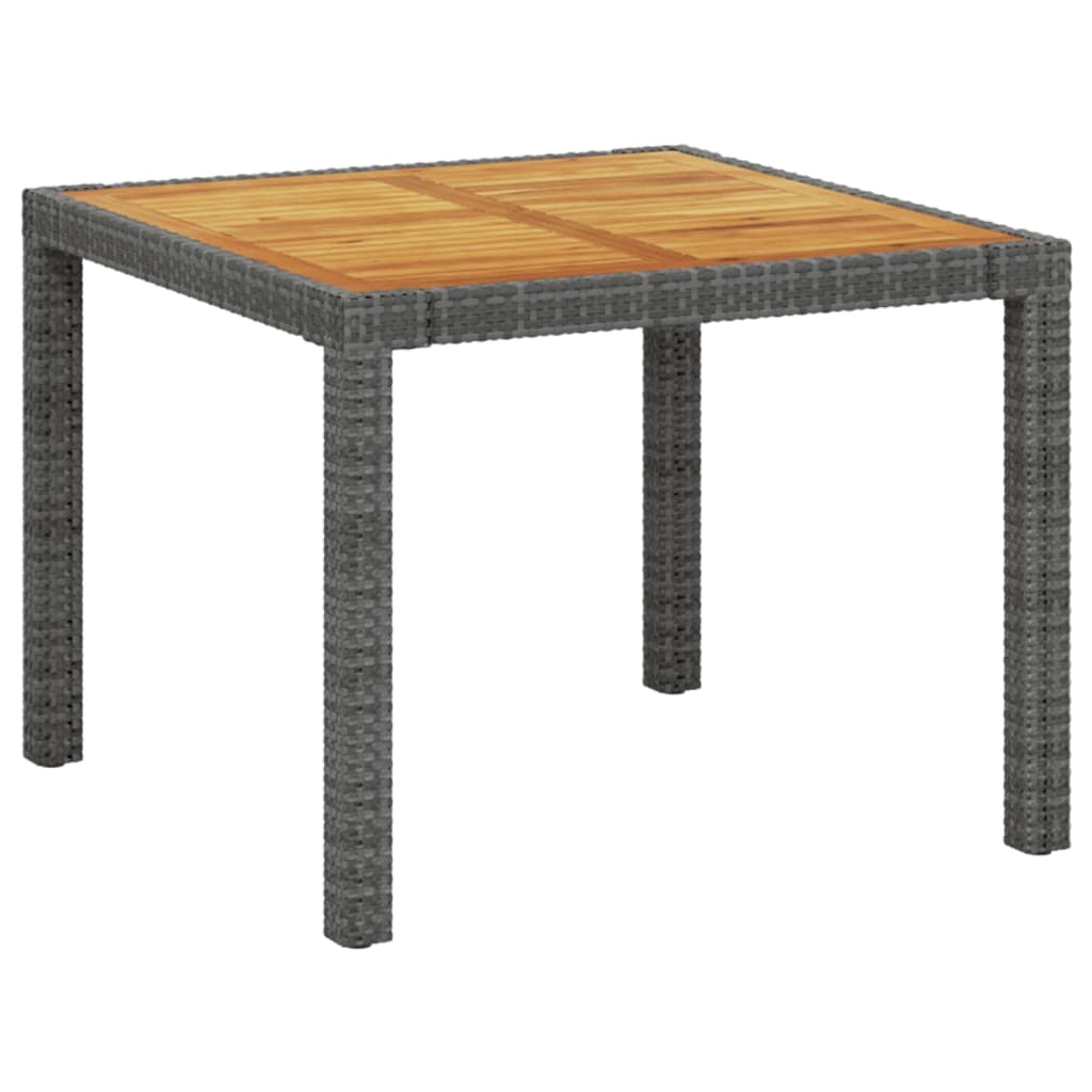 Mobilier à dîner de jardin 3pcs et coussins Résine tressée Gris