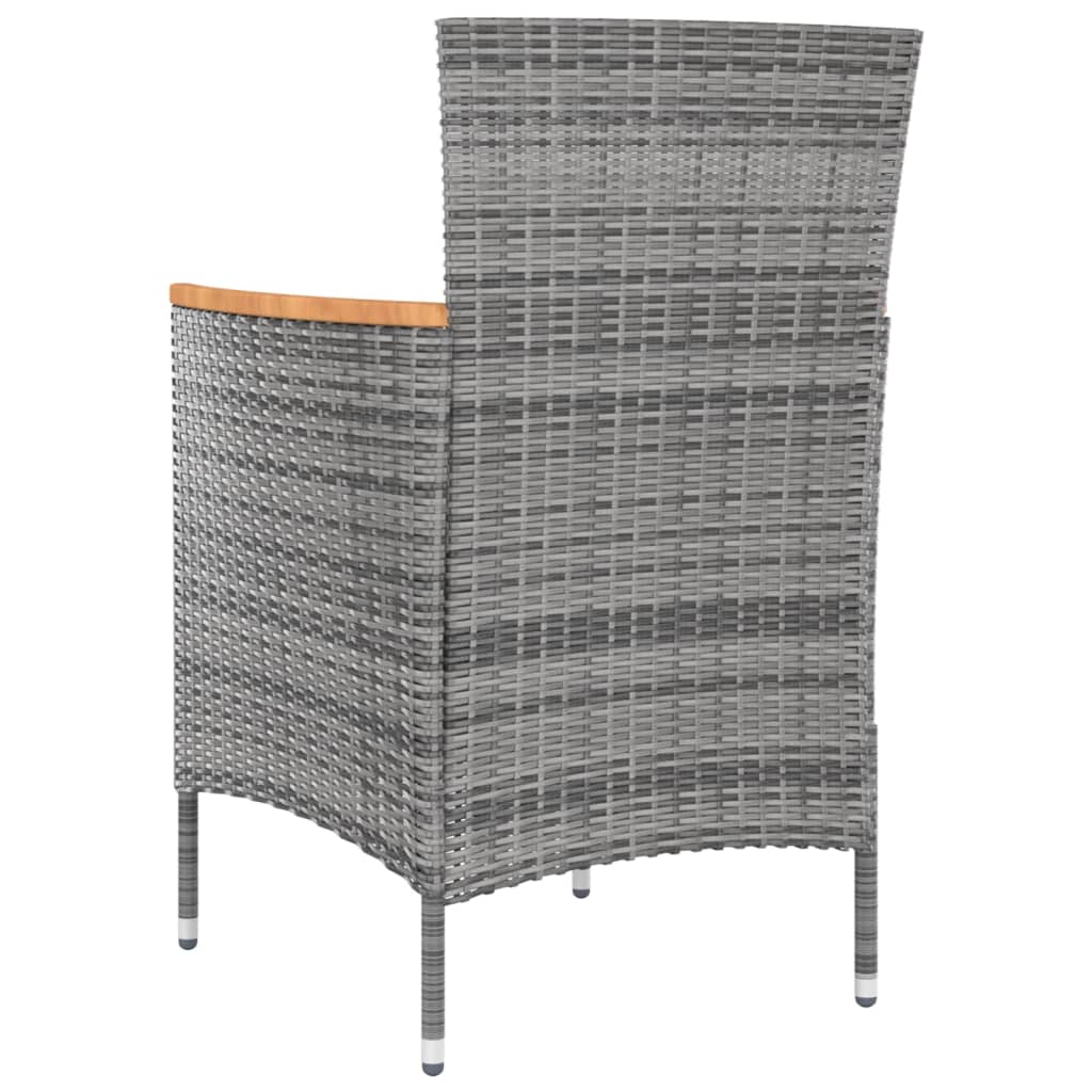 Mobilier à dîner de jardin 9pcs et coussins Résine tressée Gris