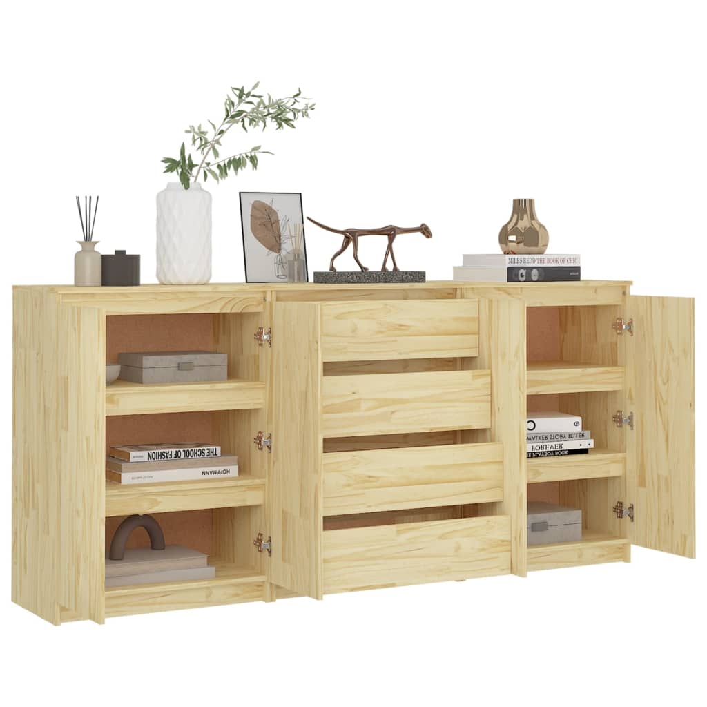 Solid pine wood side cabinets