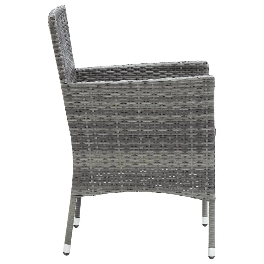 Mobilier à dîner de jardin et coussins 7pcs Résine tressée Gris