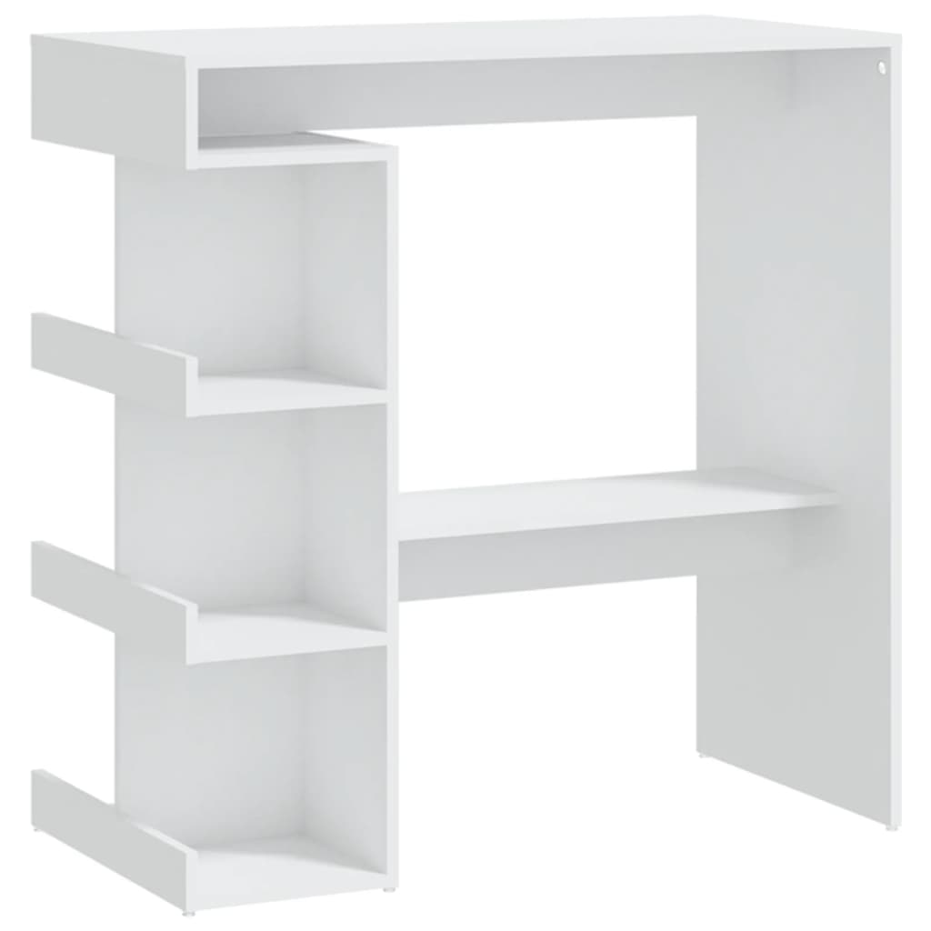 Bar table white storage shelf 100x50x101.5 cm