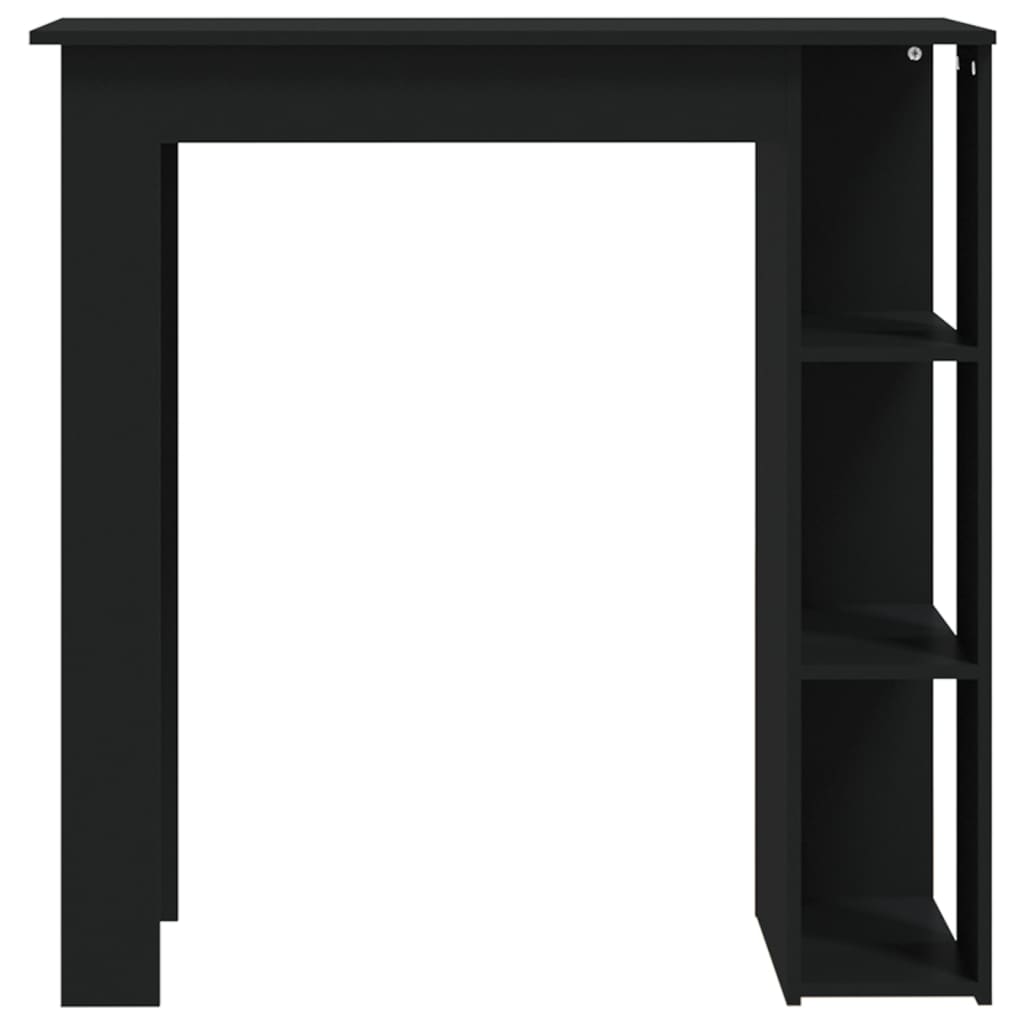 Tavolo da bar con scaffale nero 102x50x103,5 cm agglomerato