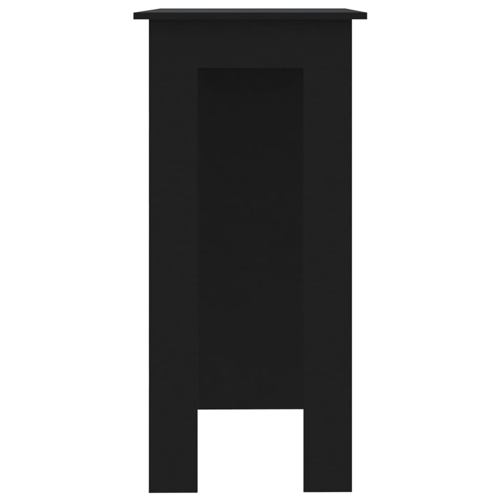Balkentisch mit schwarzem Regal 102x50x103,5 cm agglomeriert