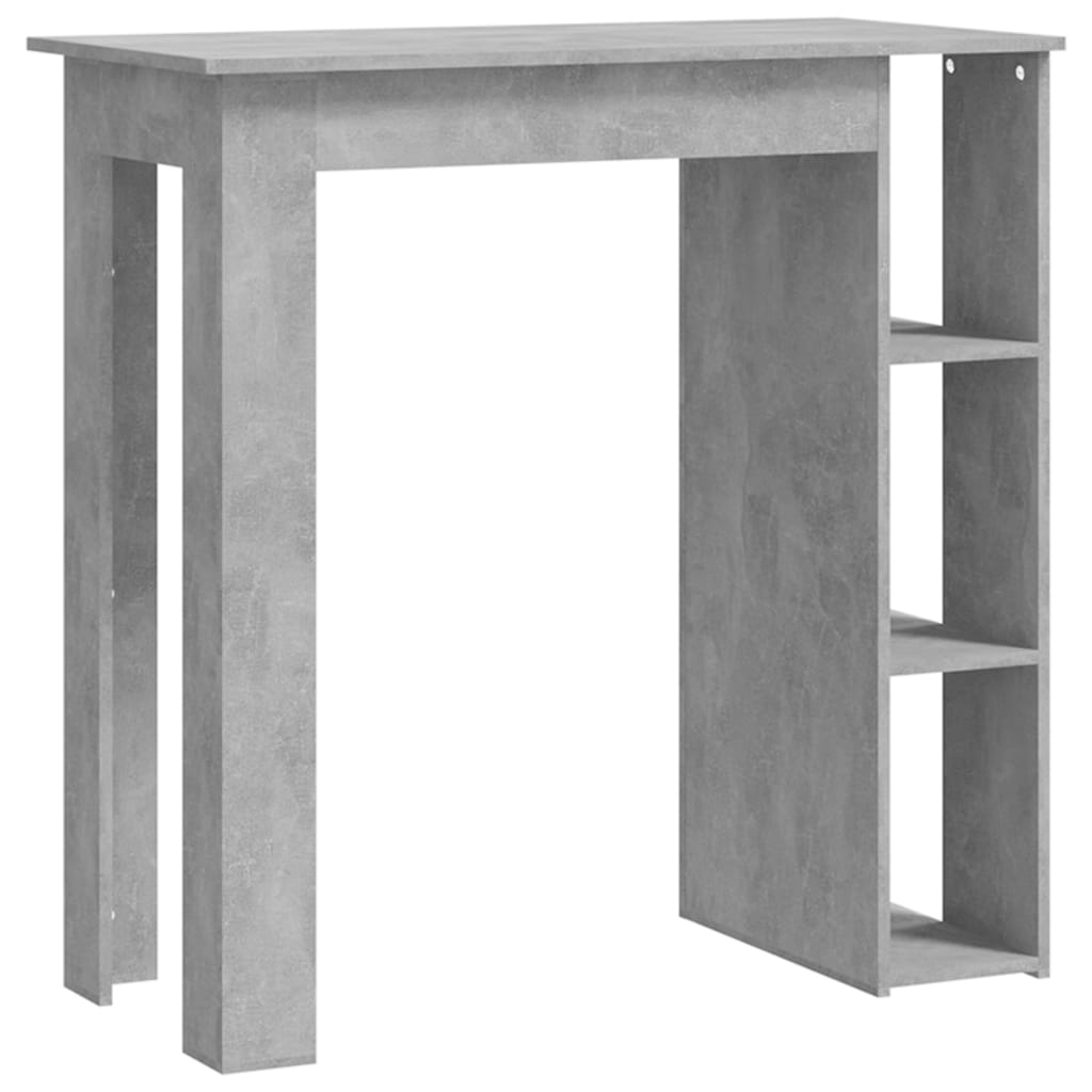 Bar table with gray concrete shelf 102x50x103.5 cm agglomerated