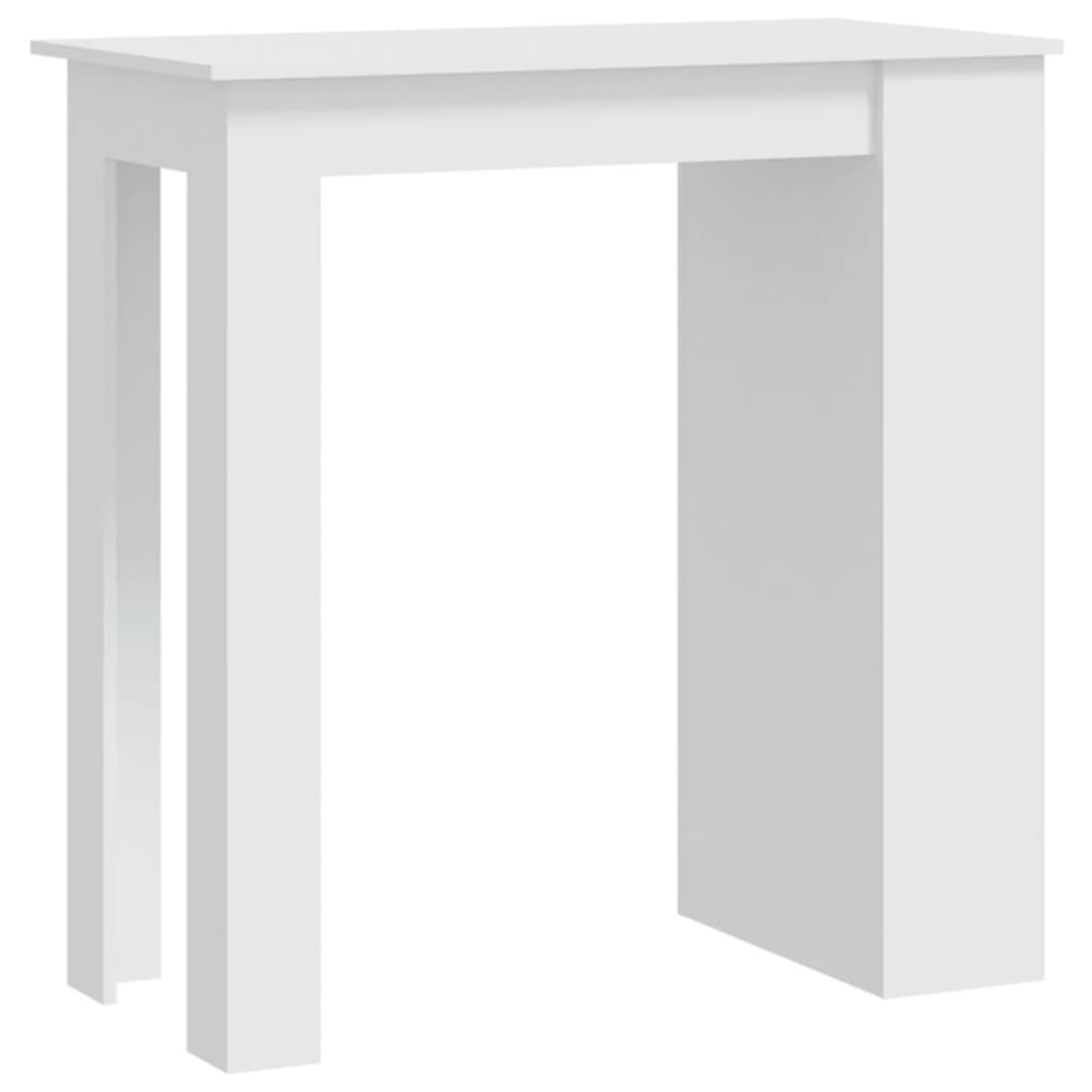 Bar table with white storage 102x50x103.5 cm agglomerated
