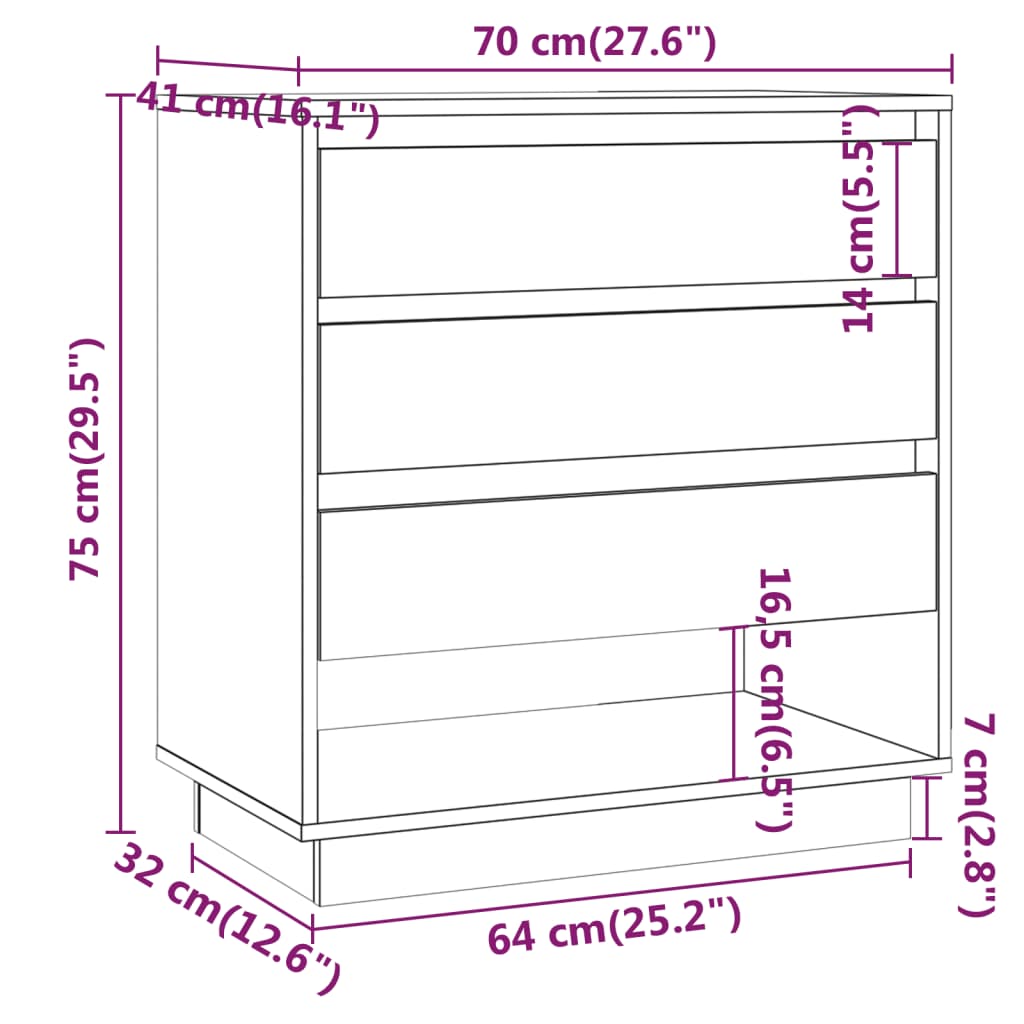 Sonoma oak buffet 70x41x75 cm engineering wood