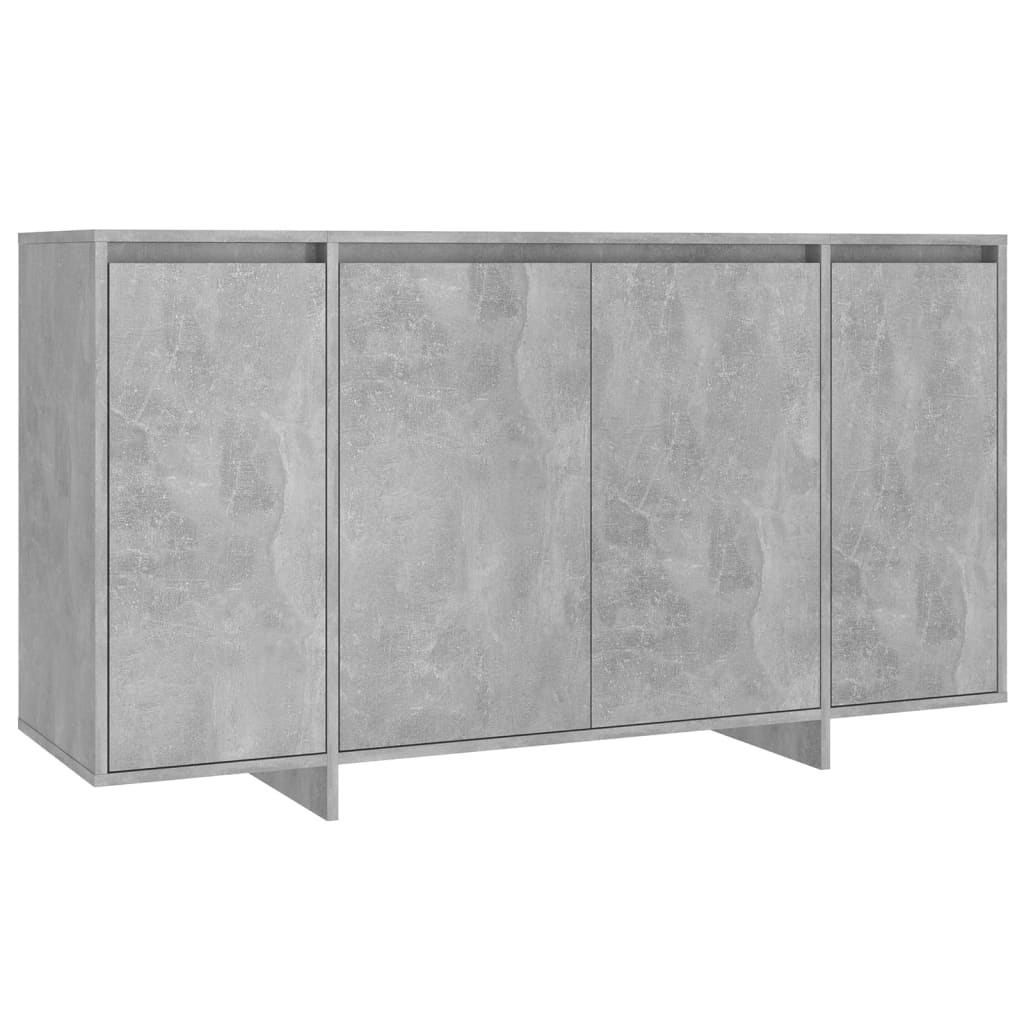 Credenza grigio cemento 135x41x75 cm in multistrato