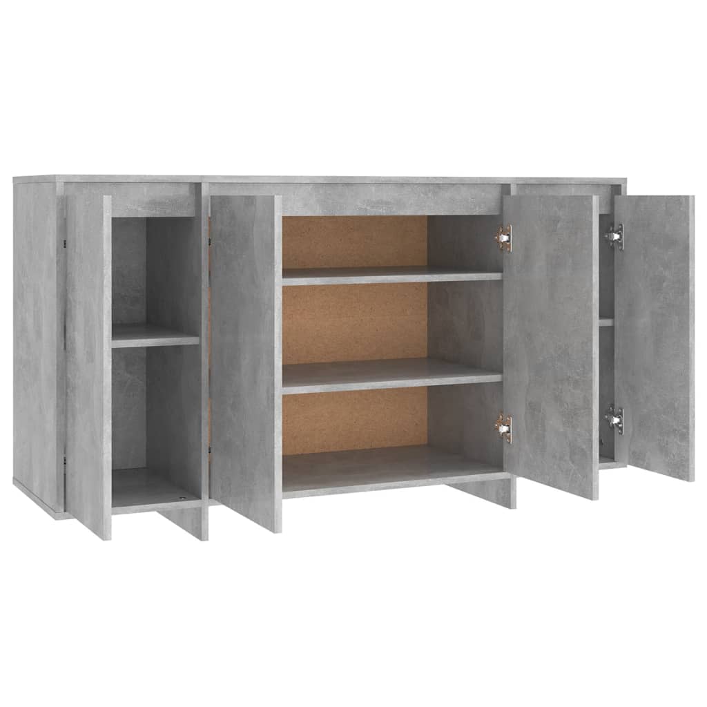 Credenza grigio cemento 135x41x75 cm in multistrato