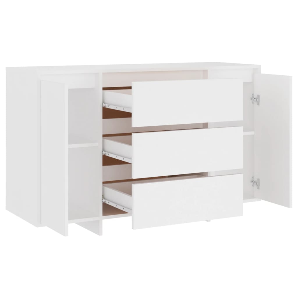 Buffet with 3 white drawers 120x41x75 cm agglomerated