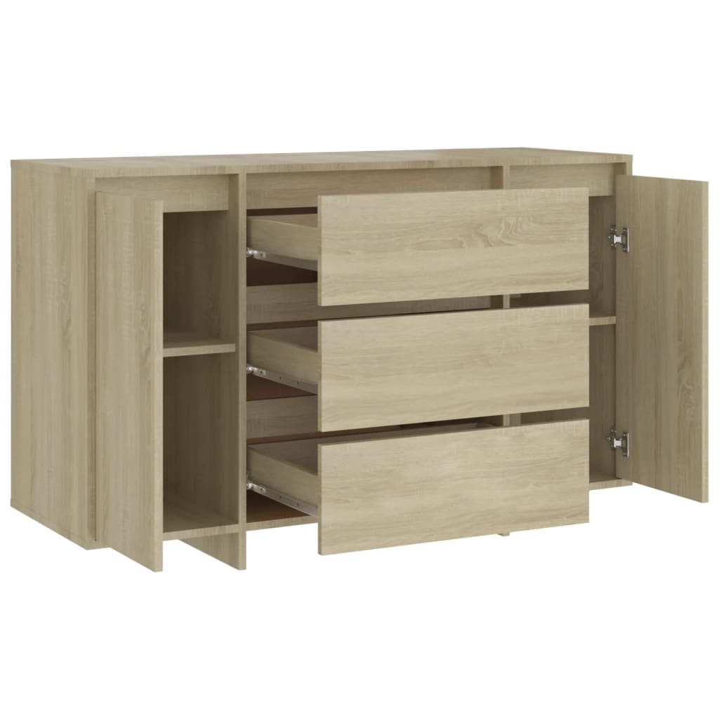 Buffet with 3 Sonoma oak drawers 120x41x75 cm agglomerated