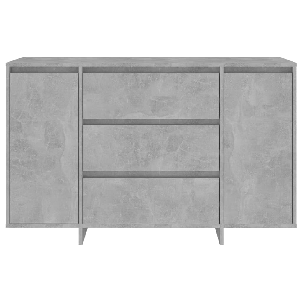 Buffet with 3 concrete gray drawers 120x41x75 cm agglomerated