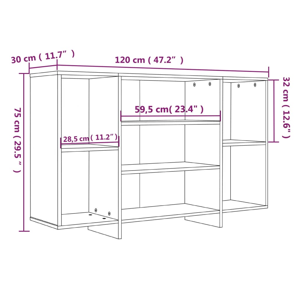 Sonoma oak buffet 120x30x75 cm engineering wood