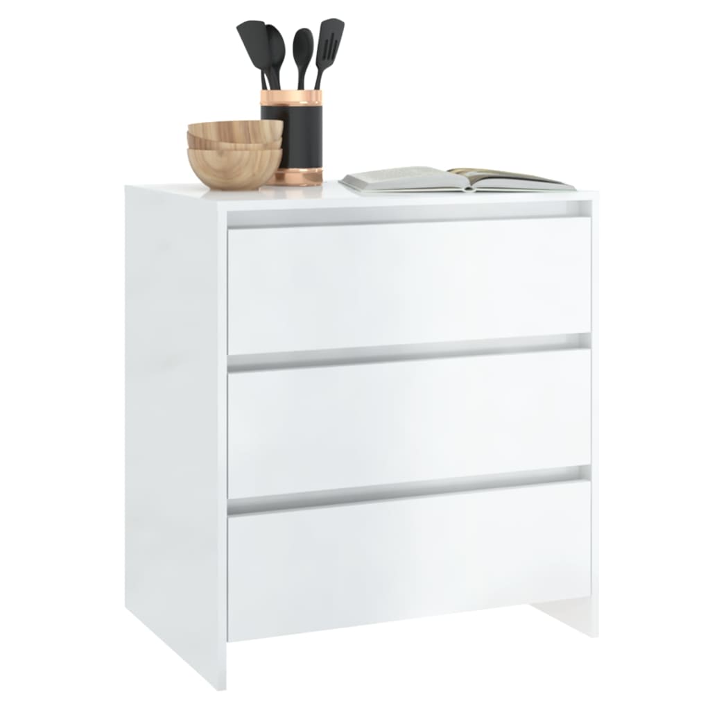 Credenza Bianco lucido 70x41x75 cm MDF