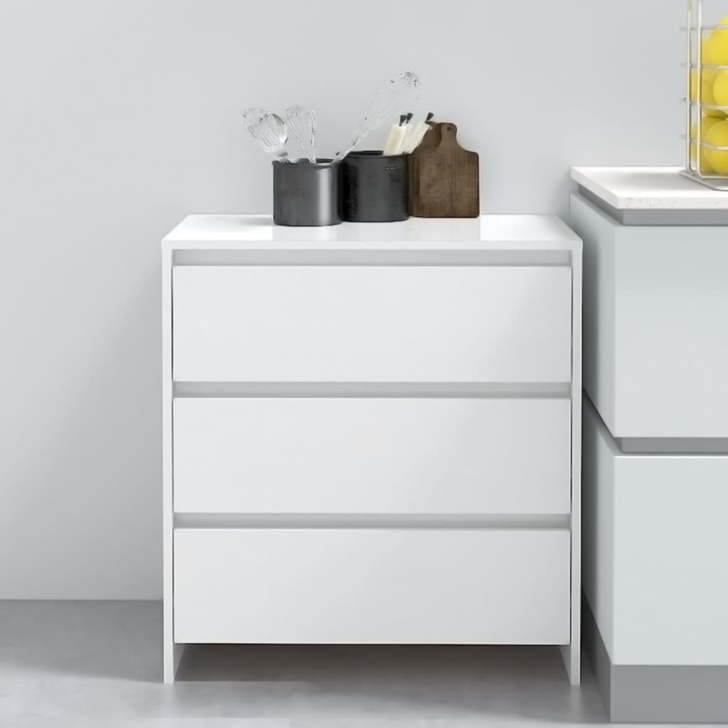 Credenza Bianco lucido 70x41x75 cm MDF