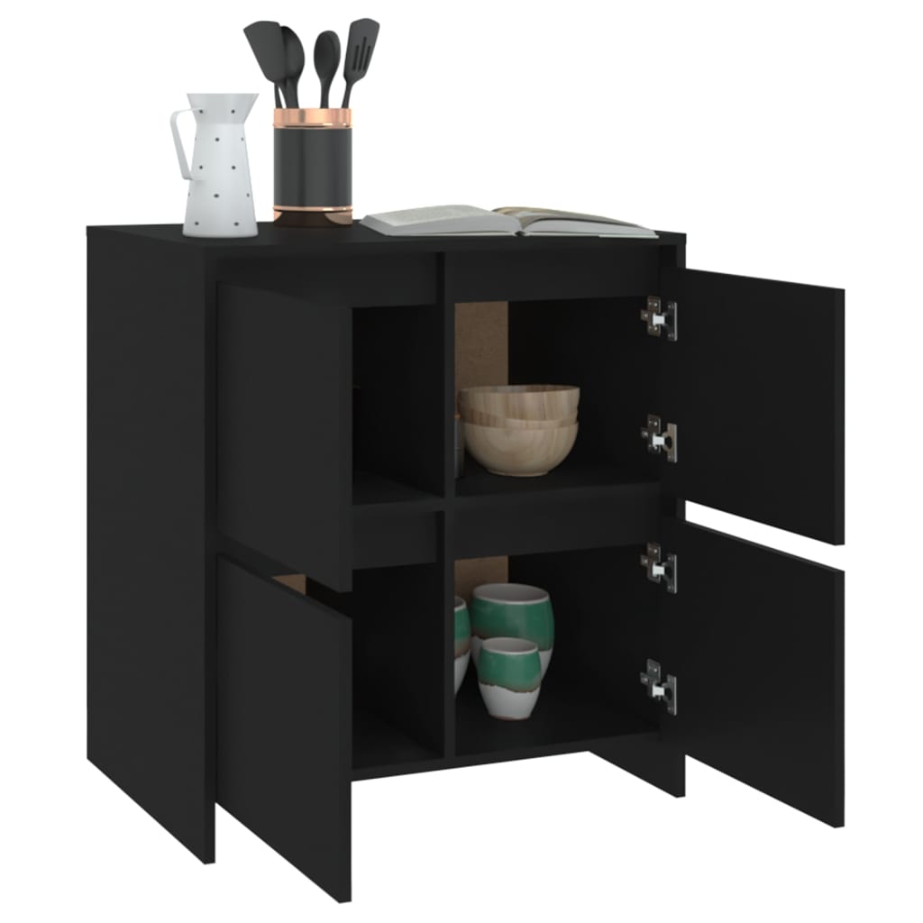 Buffet nero 70x41x75 cm legno di ingegneria