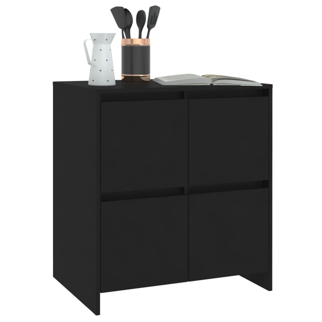 Buffet nero 70x41x75 cm legno di ingegneria