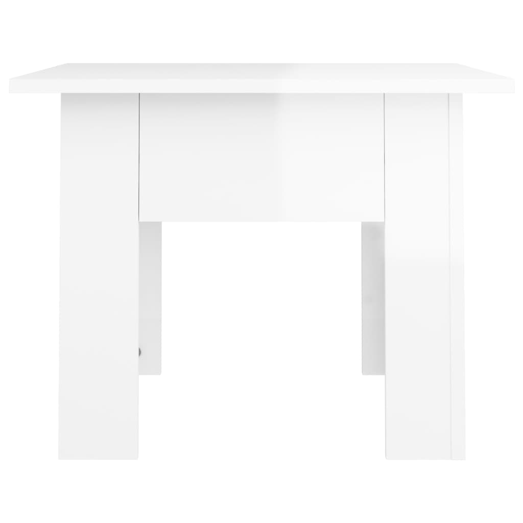 Tavolino bianco brillante 55x55x42 cm ingegneria