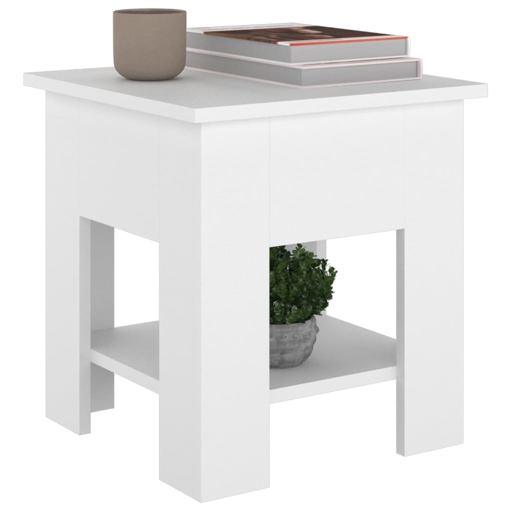 White coffee table 40x40x42 cm Engineering wood