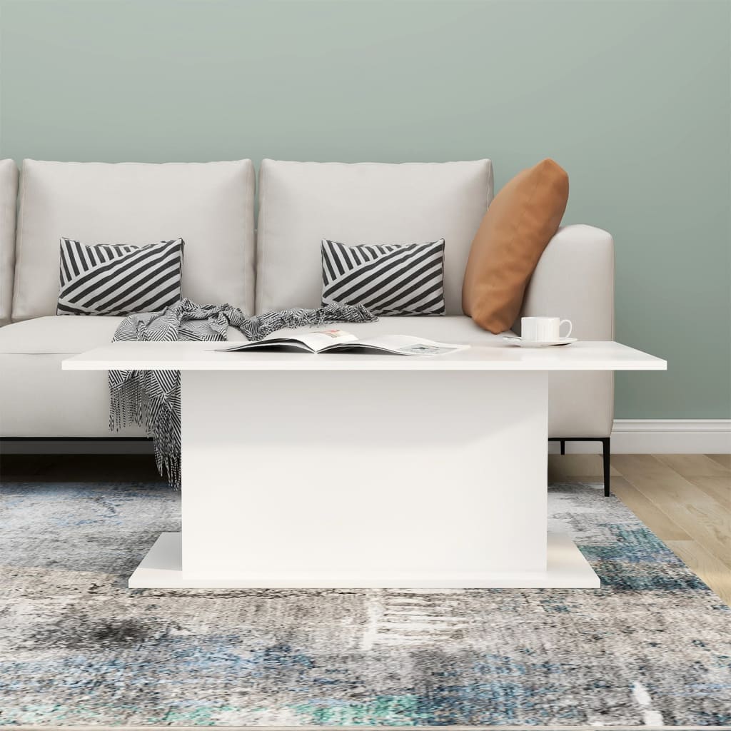 White coffee table 102x55.5x40 cm agglomerated