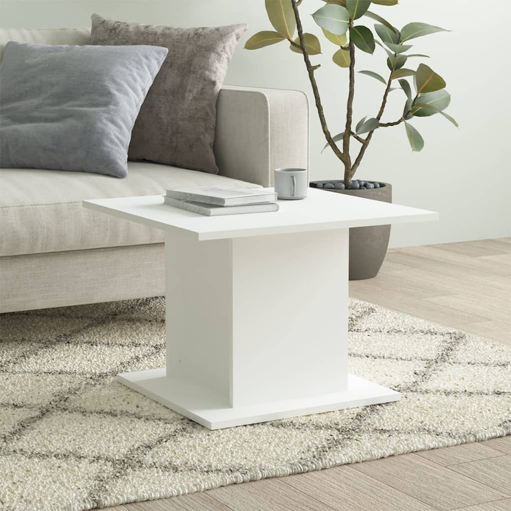 White coffee table 55.5x55.5x40 cm Agglomerated