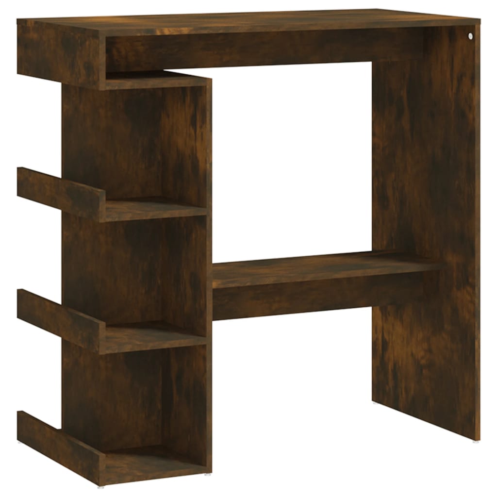 Bar table and smoked oak storage shelf 100x50x101.5 cm