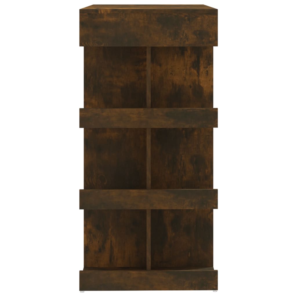 Bar table and smoked oak storage shelf 100x50x101.5 cm
