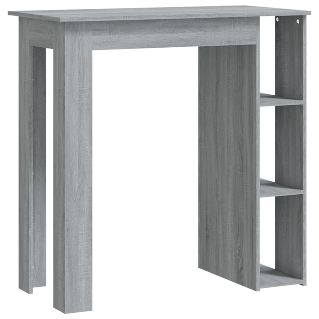 Bar table with Sonoma Gray 102x50x103.5 cm agglomerated shelf