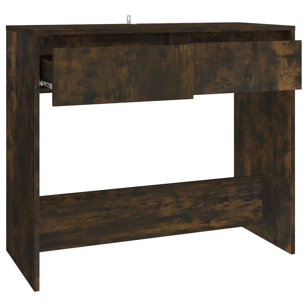 Smoked oak console table 89x41x76.5 cm steel