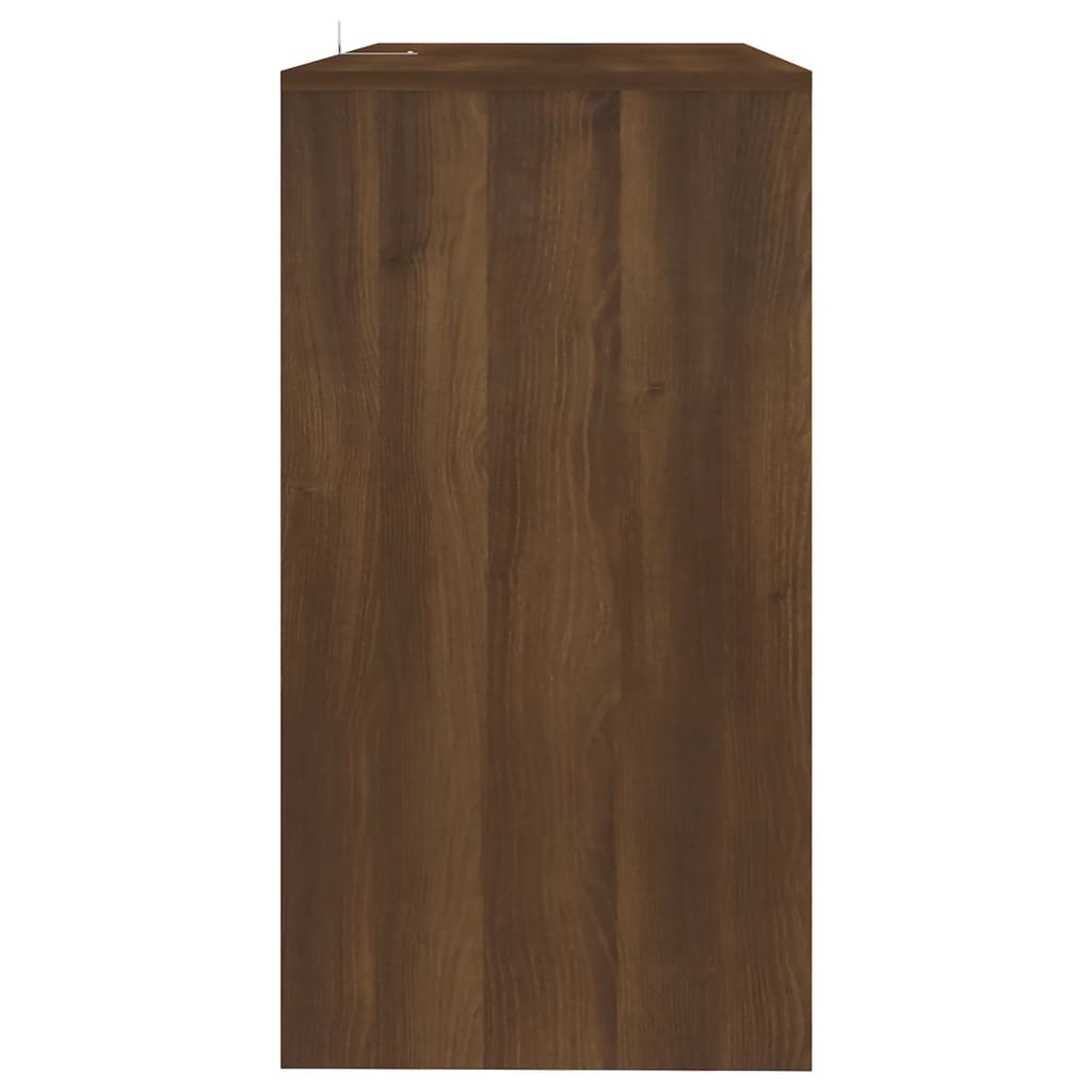 Brown oak console table 89x41x76.5 cm steel