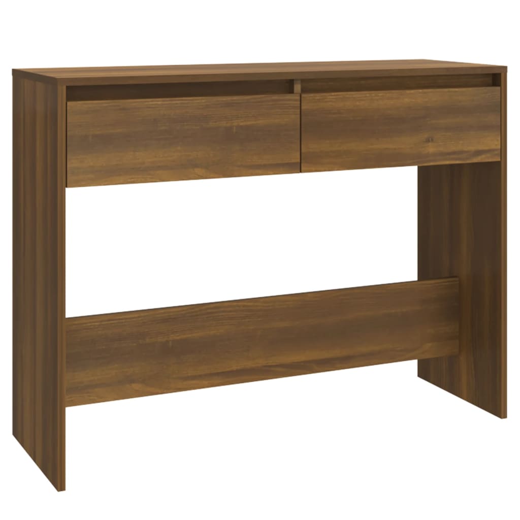 Table console brown oak 100x35x76.5 cm agglomerated