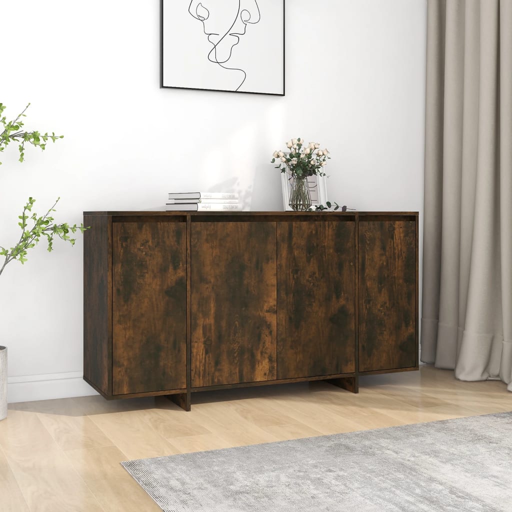 Smoked oak buffet 135x41x75 cm agglomerated