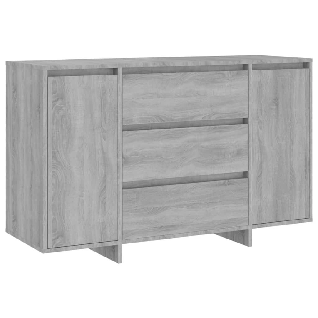 Buffet with 3 Gray Sonoma drawers 120x41x75 cm Agglomerated