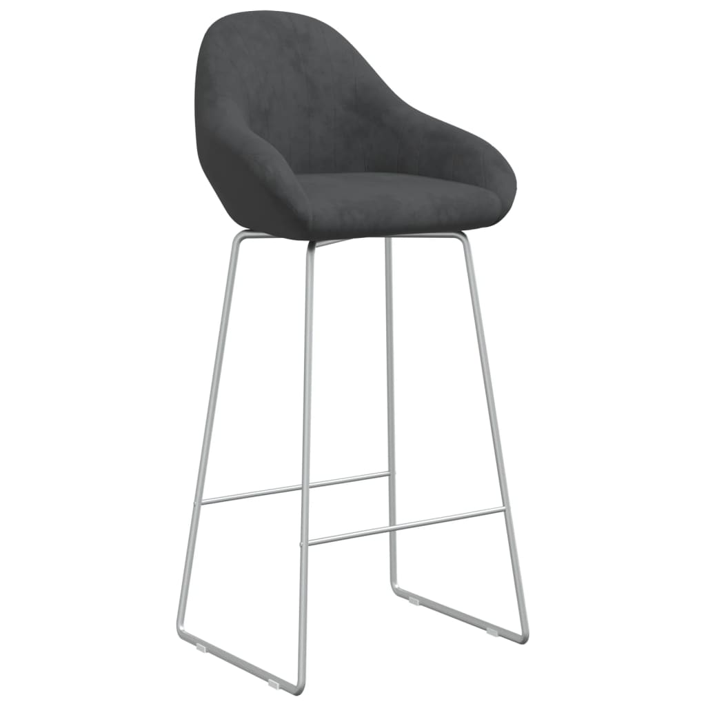 Velvet dark gray bar stool