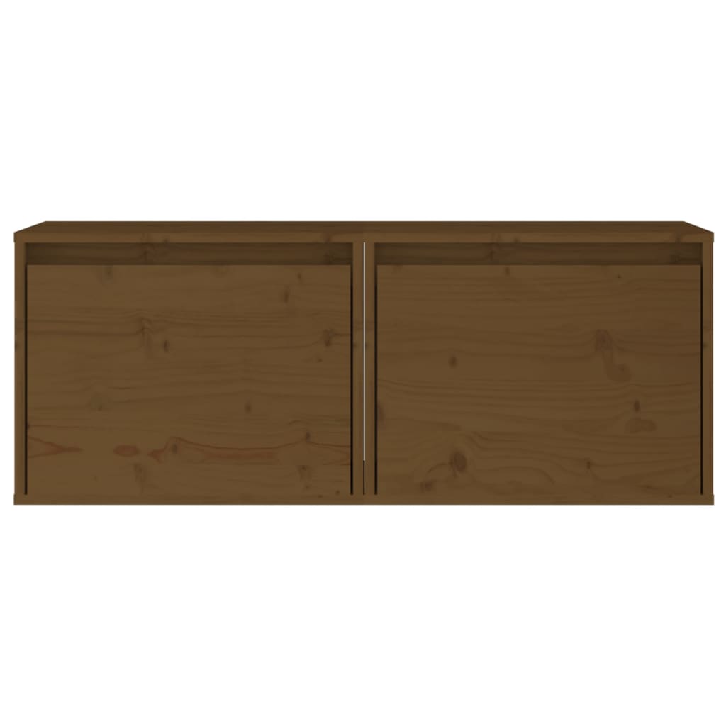 Wall cabinets 2pcs brown honey 45x30x35cm solid pine wood
